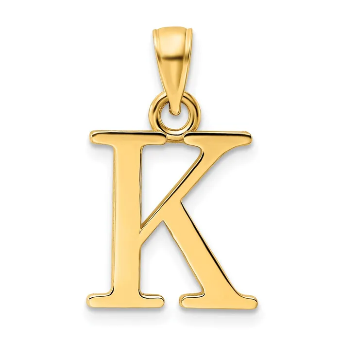 14k Yellow Gold Polished Letter K Pendant Goldia PreStyled Sets