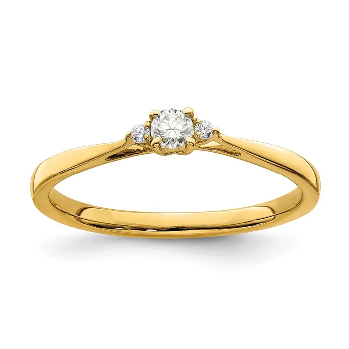 14K Yellow Gold Real Diamond Promise Ring Goldia Rings