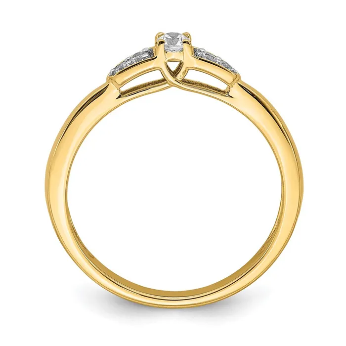 14K Yellow Gold Real Diamond Promise Ring Goldia Rings