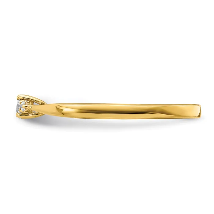 14K Yellow Gold Real Diamond Promise Ring Goldia Rings