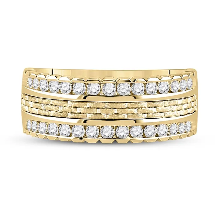 14k Yellow Gold Round Diamond Wedding Band Ring 34 Cttw gndatlanta Rings