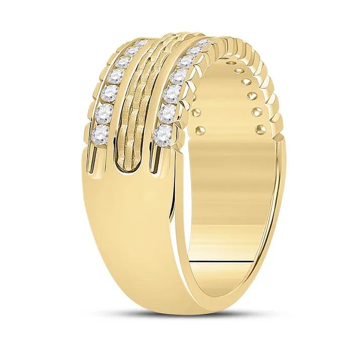 14k Yellow Gold Round Diamond Wedding Band Ring 34 Cttw gndatlanta Rings
