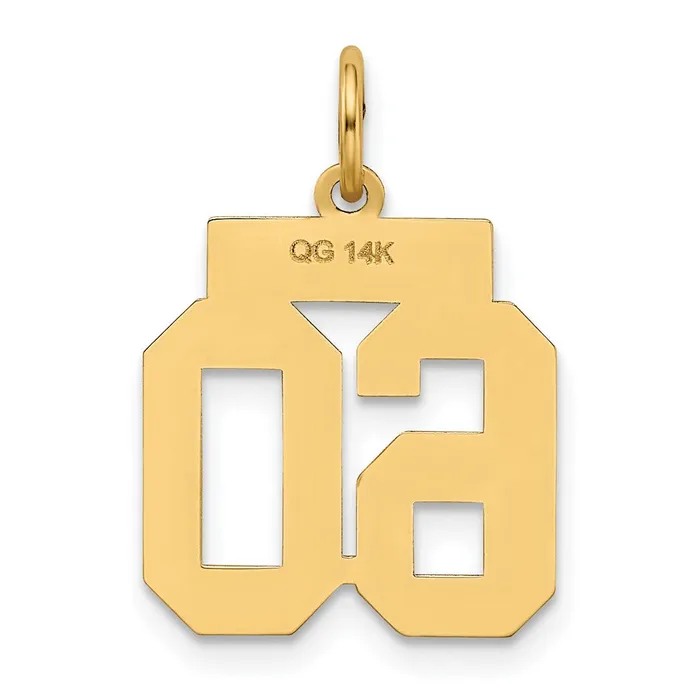 14k Yellow Gold Small Polished Number 60 Charm Goldia Charm Necklaces