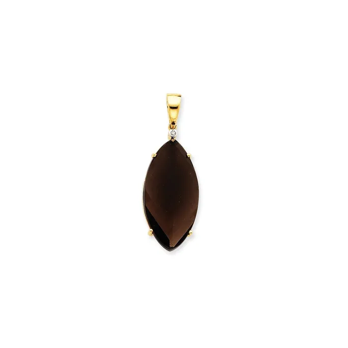 14K Yellow Gold Smokey Quartz u0026 Real Diamond Pendant Goldia PreStyled Sets