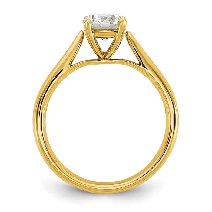 14k Yellow Gold True Origin 1 Ct Lab Grown Diamond VSSI G Round Solitaire Engagement Ring Goldia Rings