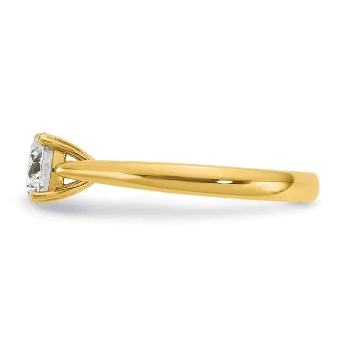 14k Yellow Gold True Origin 1 Ct Lab Grown Diamond VSSI G Round Solitaire Engagement Ring Goldia Rings