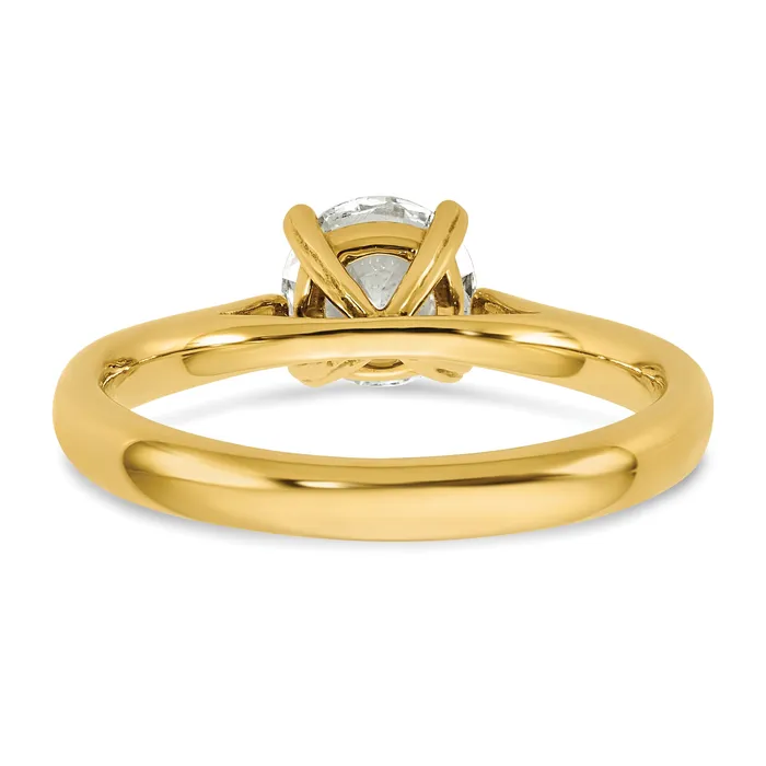 14k Yellow Gold True Origin 1 Ct Lab Grown Diamond VSSI G Round Solitaire Engagement Ring Goldia Rings