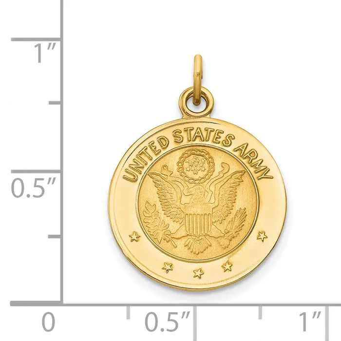 14k Yellow Gold US ARMY Insignia Disc Pendant Goldia PreStyled Sets