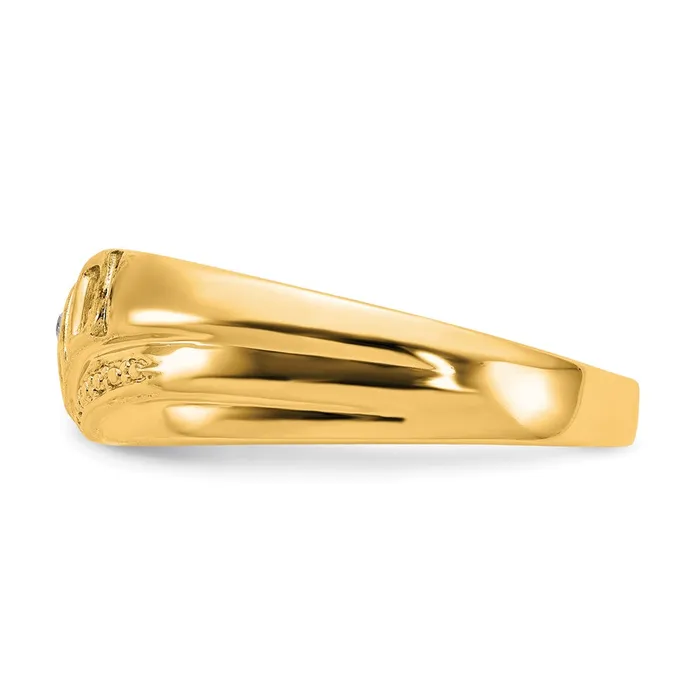 14k Yellow Gold VS Diamond mens ring Goldia Rings