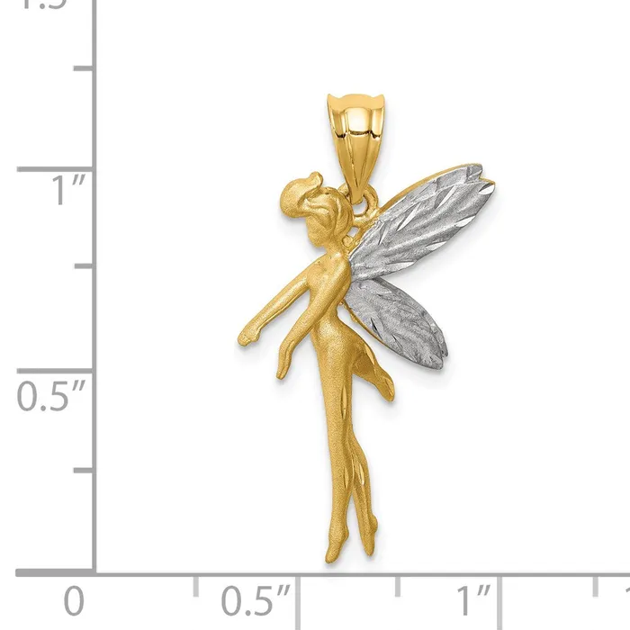 14k Yellow Rhodium Gold and White Rhodium DC Fairy Pendant Goldia Necklaces