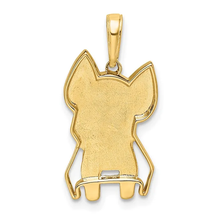 14k Yellow Rhodium Gold and White Rhodium Diamondcut Scottie Dog Pendant Goldia Necklaces