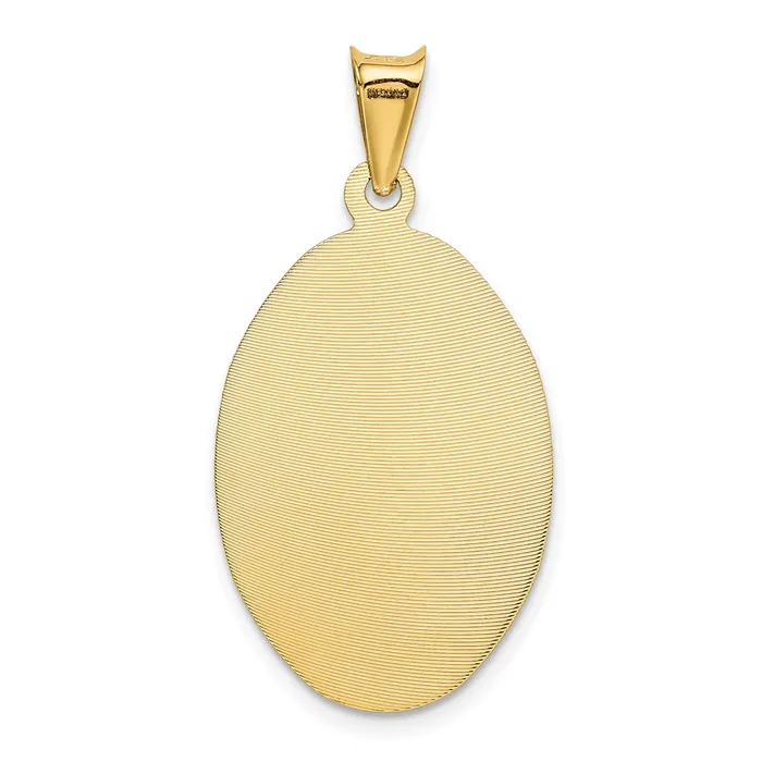 14k Yellow Rhodium Gold wRose and White Rhodium DC Sagrado Corazon Oval Pendant Goldia Necklaces