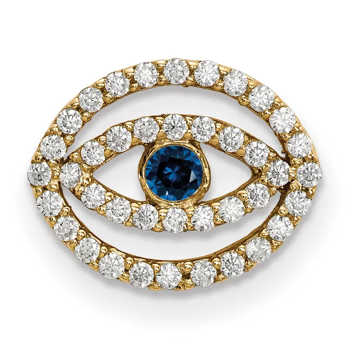 14ky Small Diamond and Sapphire Halo Evil Eye Pendant Goldiacom Necklaces 14ky Small Diamond and Sapphire Halo Evil Eye Pendant Goldiacom Necklaces