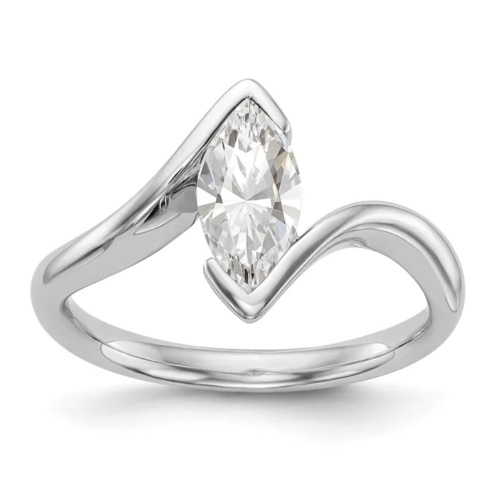 200ct CZ Solid Real 14k White Gold Marquise Bezel Solitaire Engagement Ring Goldia Rings 200ct CZ Solid Real 14k White Gold Marquise Bezel Solitaire Engagement Ring Goldia Rings
