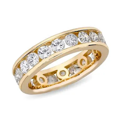 2 ct tw Channel Set Diamond Eternity Band Ring 14K Yellow Gold Goldia Rings 2 ct tw Channel Set Diamond Eternity Band Ring 14K Yellow Gold Goldia Rings