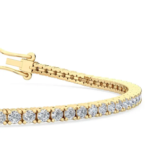 30 ct tw Classic FourProng Natural Diamond Tennis Bracelet in 18K Yellow Gold Goldia Bracelets