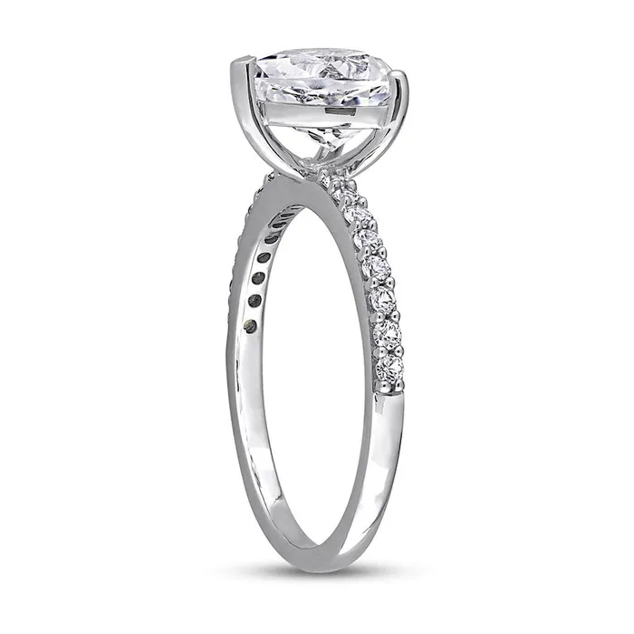 80mm HeartShaped White LabCreated Sapphire Ring in Solid 10K White Gold Goldia Rings 80mm HeartShaped White LabCreated Sapphire Ring in Solid 10K White Gold Goldia Rings