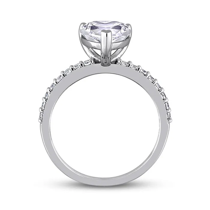80mm HeartShaped White LabCreated Sapphire Ring in Solid 10K White Gold Goldia Rings 80mm HeartShaped White LabCreated Sapphire Ring in Solid 10K White Gold Goldia Rings