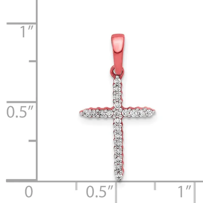 925 Rose Gold Plated Sterling Silver 16ct Simulated Diamond Cross Pendant Goldiacom Necklaces 925 Rose Gold Plated Sterling Silver 16ct Simulated Diamond Cross Pendant Goldiacom Necklaces