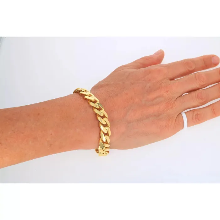 Bracelets Goldiacom 14k Yellow Gold Royal Monaco Miami Cuban Link 15mm Chain Bracelet Box Clasp 85