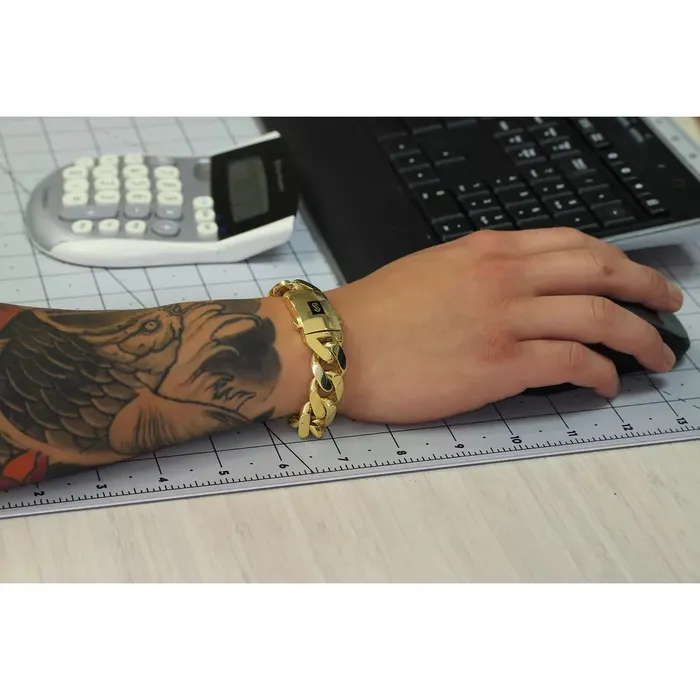 Bracelets Goldiacom 14k Yellow Gold Royal Monaco Miami Cuban Link 15mm Chain Bracelet Box Clasp 85