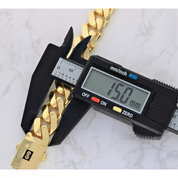 Bracelets Goldiacom 14k Yellow Gold Royal Monaco Miami Cuban Link 15mm Chain Bracelet Box Clasp 85