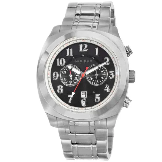 Bracelets JMS always Original Akribos Black Dial Chronograph Stainless Steel Mens Watch AK624SS Bracelets JMS always Original Akribos Black Dial Chronograph Stainless Steel Mens Watch AK624SS