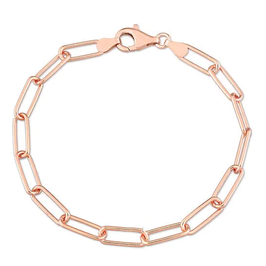 Bracelets JMS always Original AMOUR 5mm Paperclip Chain Bracelet In Rose Plated Sterling Silver 75 In Bracelets JMS always Original AMOUR 5mm Paperclip Chain Bracelet In Rose Plated Sterling Silver 75 In