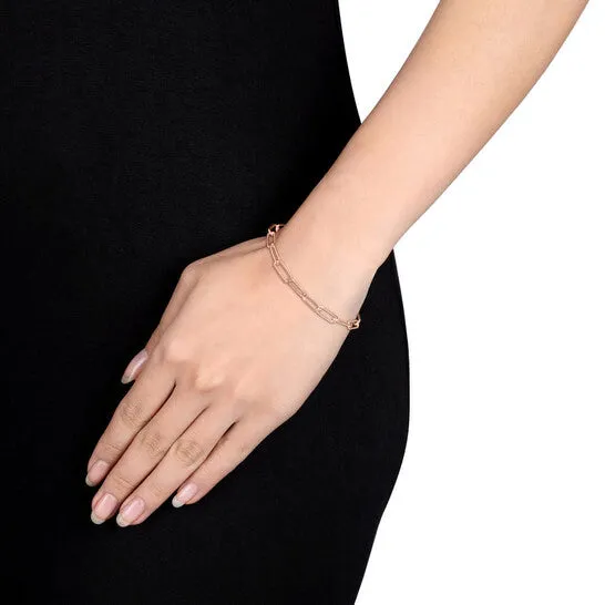 Bracelets JMS always Original AMOUR 5mm Paperclip Chain Bracelet In Rose Plated Sterling Silver 75 In Bracelets JMS always Original AMOUR 5mm Paperclip Chain Bracelet In Rose Plated Sterling Silver 75 In