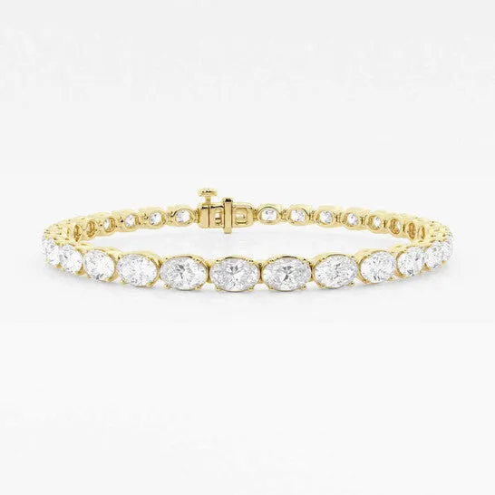 Bracelets JMS always Original Brilliant Diamond 14K Yellow Gold 9 CTTW OvalCut LAB GROWN Diamond EastWest Tennis Bracelet 7 inches FG SI1 Bracelets JMS always Original Brilliant Diamond 14K Yellow Gold 9 CTTW OvalCut LAB GROWN Diamond EastWest Tennis Bracelet 7 inches FG SI1