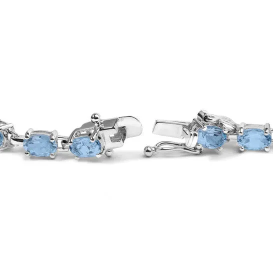 Bracelets JMS always Original Haus of Brilliance 925 Sterling Silver 110 Cttw Oval Shaped Created Light Blue Topaz Link Bracelet 7 inch Bracelets JMS always Original Haus of Brilliance 925 Sterling Silver 110 Cttw Oval Shaped Created Light Blue Topaz Link Bracelet 7 inch