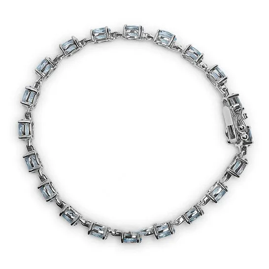Bracelets JMS always Original Haus of Brilliance 925 Sterling Silver 110 Cttw Oval Shaped Created Light Blue Topaz Link Bracelet 7 inch Bracelets JMS always Original Haus of Brilliance 925 Sterling Silver 110 Cttw Oval Shaped Created Light Blue Topaz Link Bracelet 7 inch