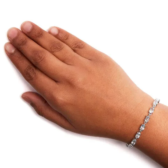 Bracelets JMS always Original Haus of Brilliance 925 Sterling Silver 110 Cttw Oval Shaped Created Light Blue Topaz Link Bracelet 7 inch Bracelets JMS always Original Haus of Brilliance 925 Sterling Silver 110 Cttw Oval Shaped Created Light Blue Topaz Link Bracelet 7 inch