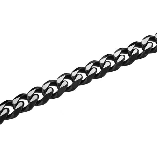 Bracelets JMS always Original Robert Alton Stainless Steel with White Black Finish Beveled Curb Bracelet Bracelets JMS always Original Robert Alton Stainless Steel with White Black Finish Beveled Curb Bracelet