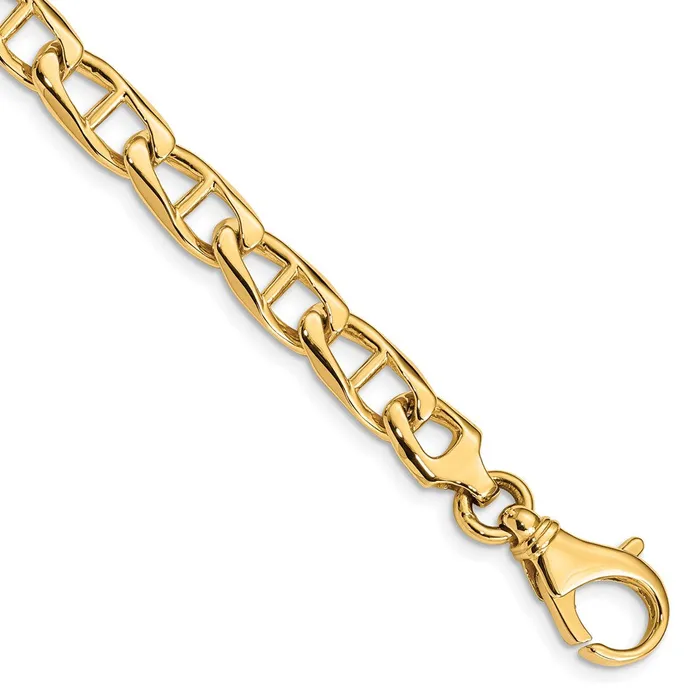 Bracelets MDS Solid 14K Yellow Gold 8 inch 69mm Hand Polished Fancy Anchor Link with Fancy Lobster Clasp Bracelet Bracelets MDS Solid 14K Yellow Gold 8 inch 69mm Hand Polished Fancy Anchor Link with Fancy Lobster Clasp Bracelet