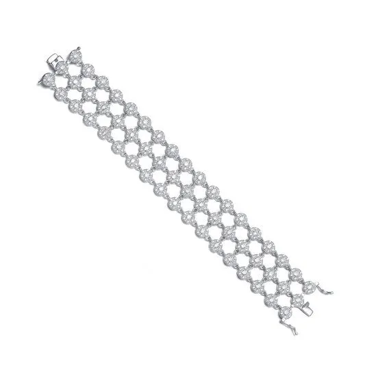 Bracelets Original Megan Walford Sterling Silver Cubic Zirconia Lattice Bracelet JMS always Bracelets Original Megan Walford Sterling Silver Cubic Zirconia Lattice Bracelet JMS always
