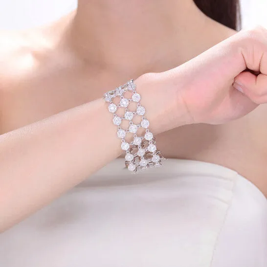 Bracelets Original Megan Walford Sterling Silver Cubic Zirconia Lattice Bracelet JMS always Bracelets Original Megan Walford Sterling Silver Cubic Zirconia Lattice Bracelet JMS always
