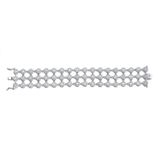 Bracelets Original Megan Walford Sterling Silver Cubic Zirconia Lattice Bracelet JMS always Bracelets Original Megan Walford Sterling Silver Cubic Zirconia Lattice Bracelet JMS always
