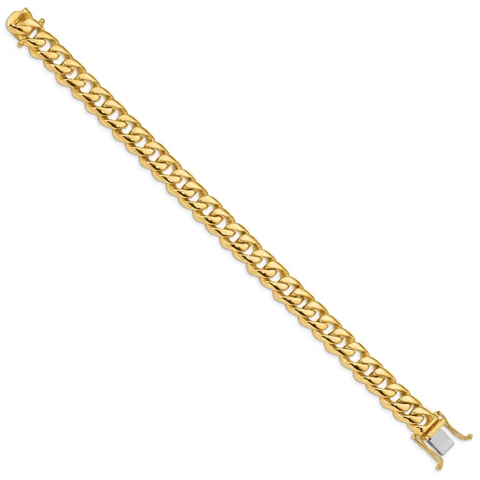 Bracelets Solid 14K Yellow Gold 8 inch 96mm Hand Polished Rounded Curb Link with Box Catch Clasp Bracelet MDS Bracelets Solid 14K Yellow Gold 8 inch 96mm Hand Polished Rounded Curb Link with Box Catch Clasp Bracelet MDS