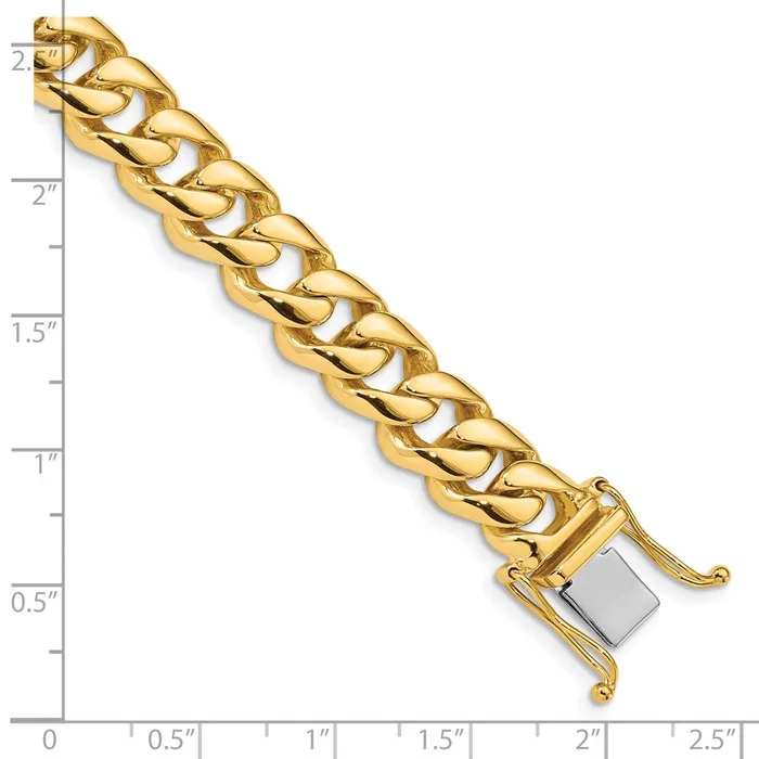 Bracelets Solid 14K Yellow Gold 8 inch 96mm Hand Polished Rounded Curb Link with Box Catch Clasp Bracelet MDS Bracelets Solid 14K Yellow Gold 8 inch 96mm Hand Polished Rounded Curb Link with Box Catch Clasp Bracelet MDS
