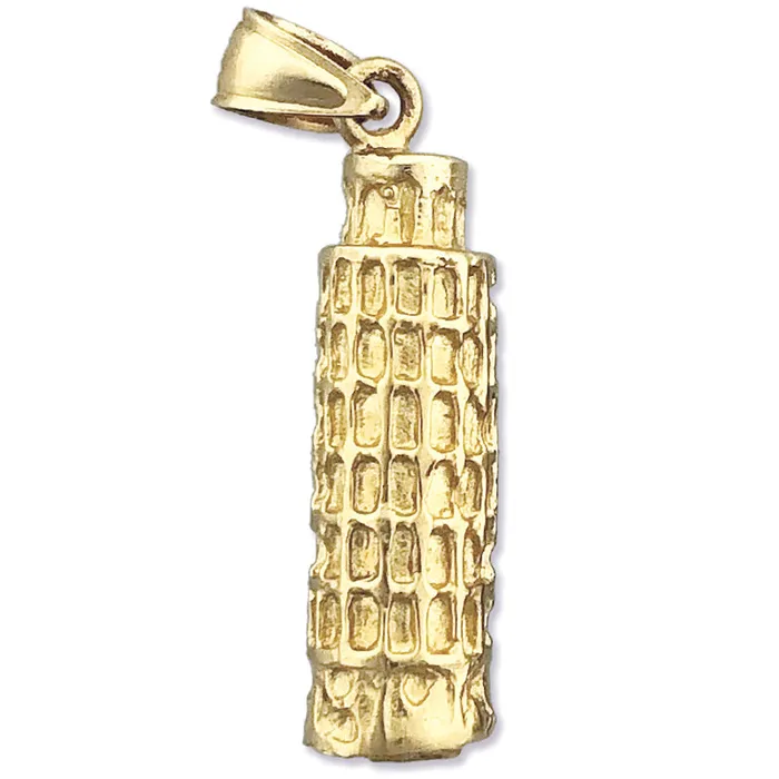 Charm Necklaces Goldia 14K Gold 3D Pisa Tower Italy Charm