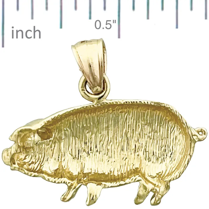 Charm Necklaces Goldia 14K Gold Pot Belly Pig Charm
