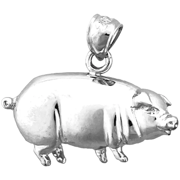 Charm Necklaces Goldia 14K Gold Pot Belly Pig Charm