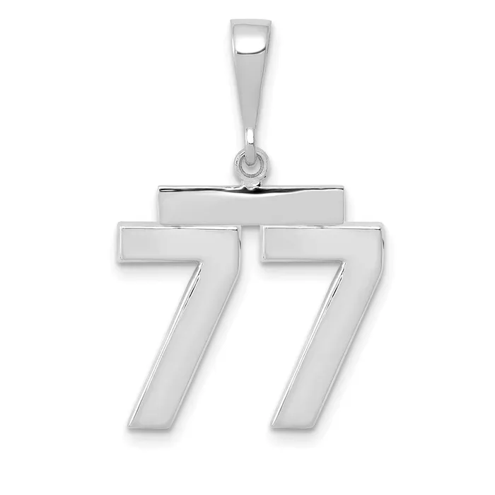 Charm Necklaces Goldia 14k White Goldw Medium Polished Number 77 Charm