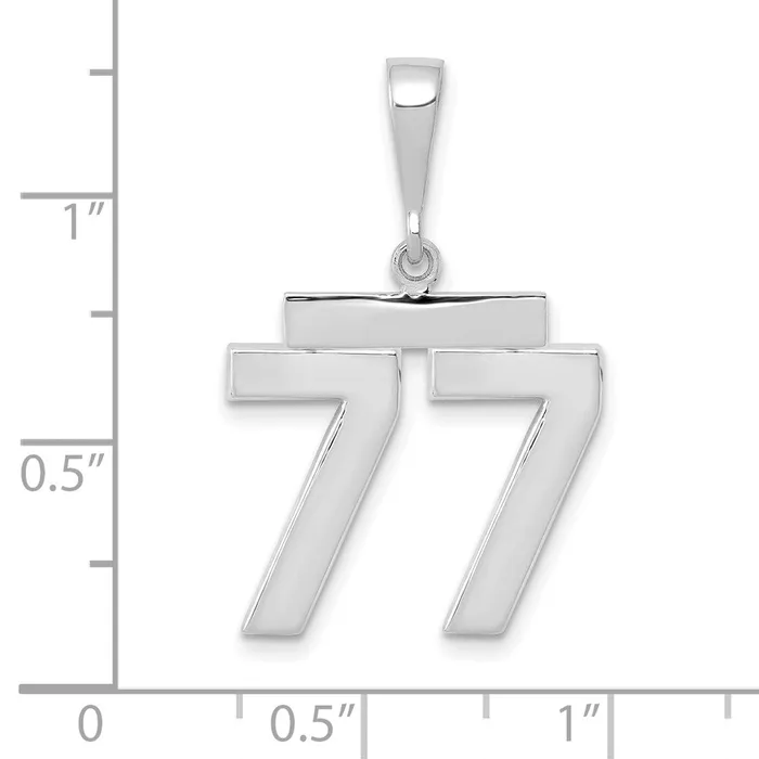 Charm Necklaces Goldia 14k White Goldw Medium Polished Number 77 Charm