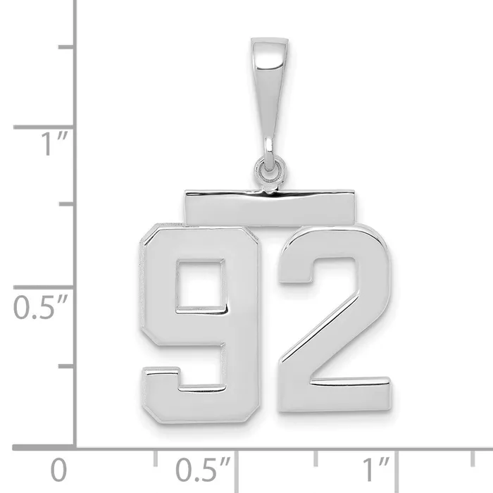 Charm Necklaces Goldia 14k White Goldw Medium Polished Number 92 Charm