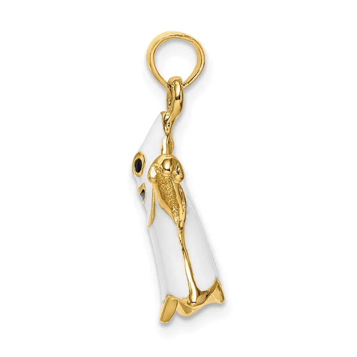 Charm Necklaces Goldia 14k Yellow Gold 3D Enameled Ghost Charm