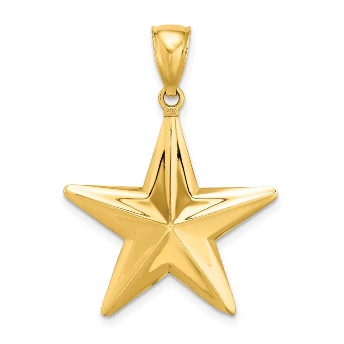 Charm Necklaces Goldia 14k Yellow Gold 3D Nautical Star Charm