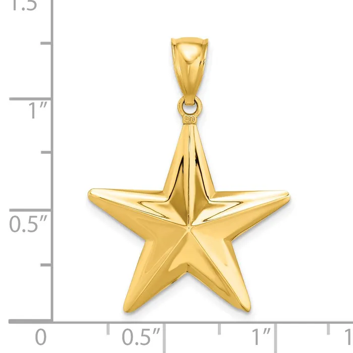 Charm Necklaces Goldia 14k Yellow Gold 3D Nautical Star Charm