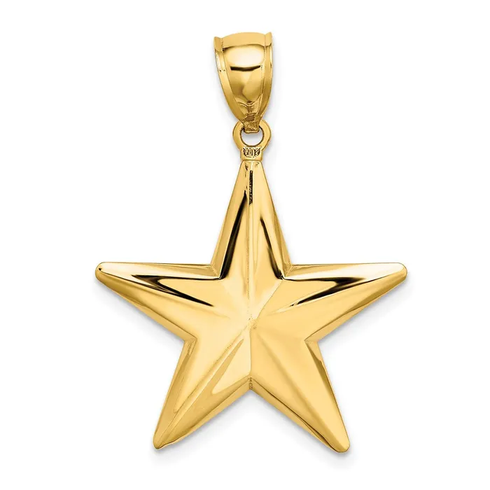 Charm Necklaces Goldia 14k Yellow Gold 3D Nautical Star Charm